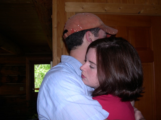 hug shared by niece and nephew as adults