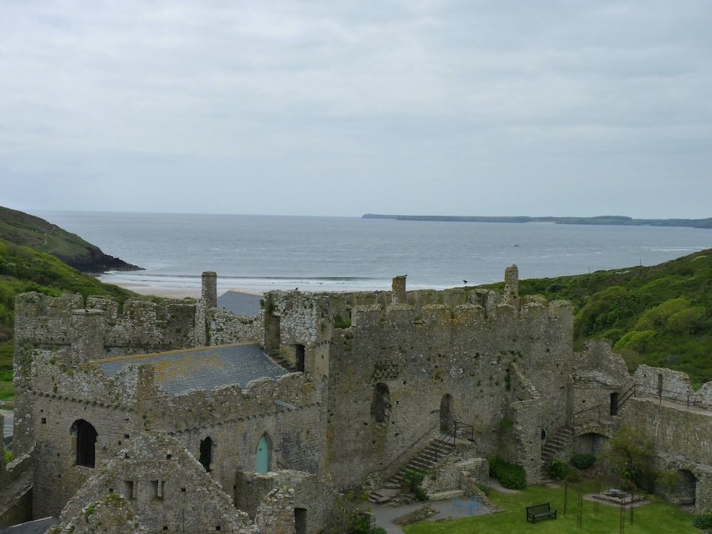 Partial view of Manorbier Castle
