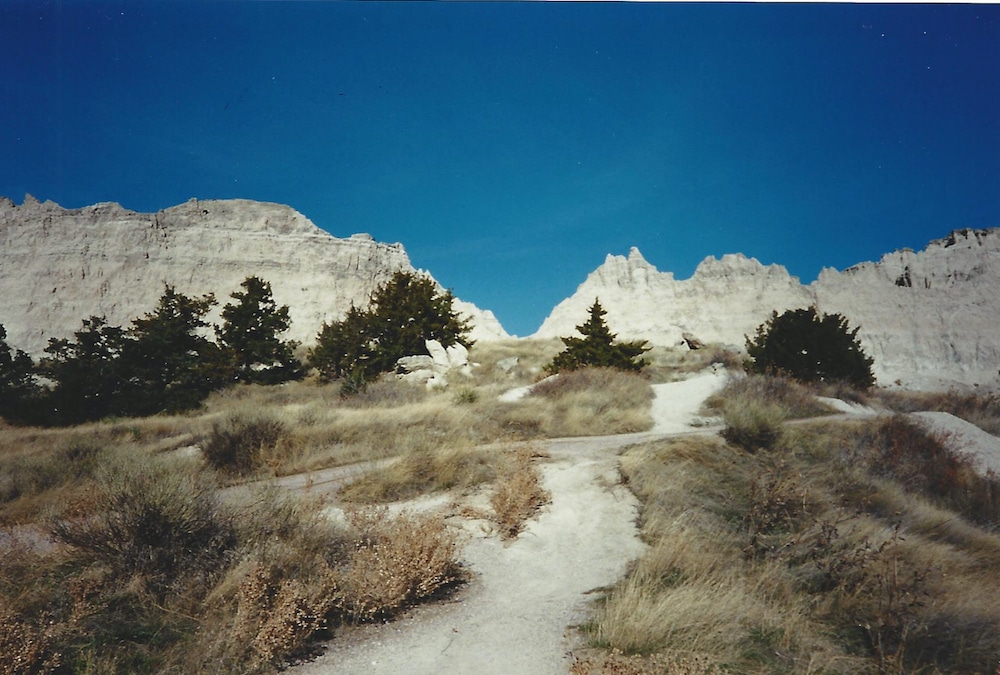 Deep blue skies in the Badlands, South Dakota