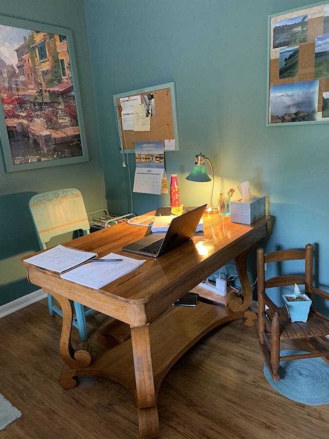 Antique Library Table as desk