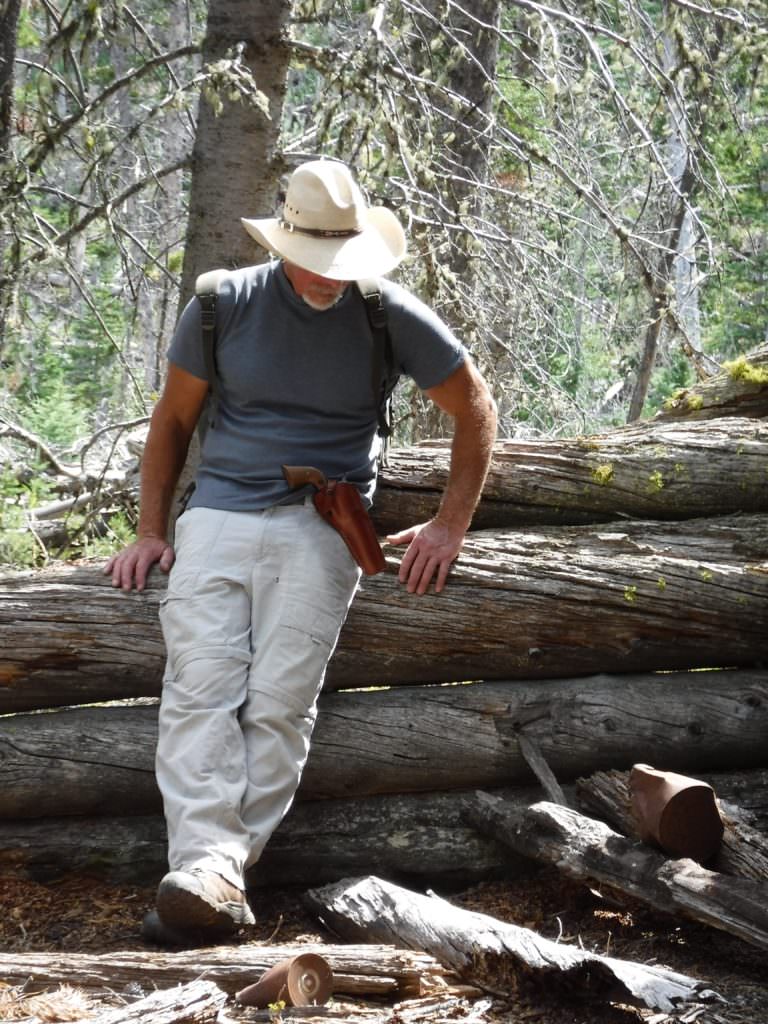 Handsome hiker man in Custer Gallatin National Forest,