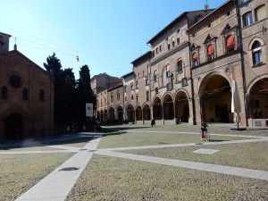Piazza at Basilica di Santo Stefano Courtyard - Bologna, Italy