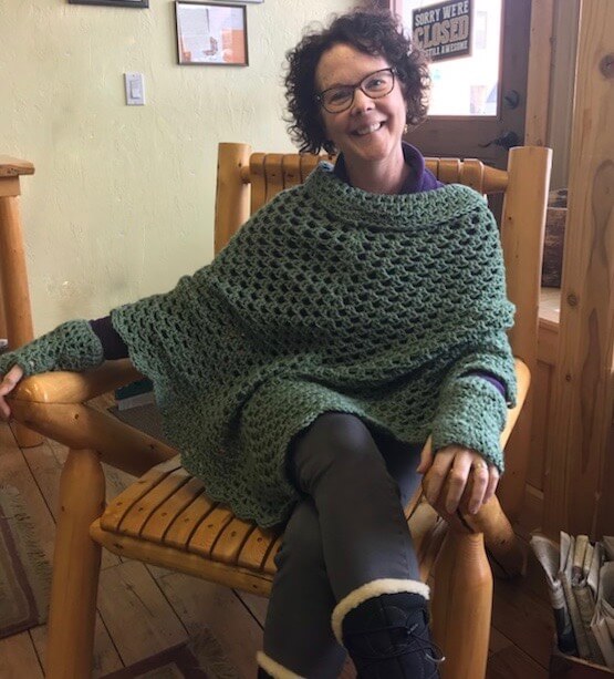 Creativity in a green poncho