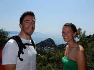 Lorenzo & Silena on Portofino trail to San Fruttuoso, Italy