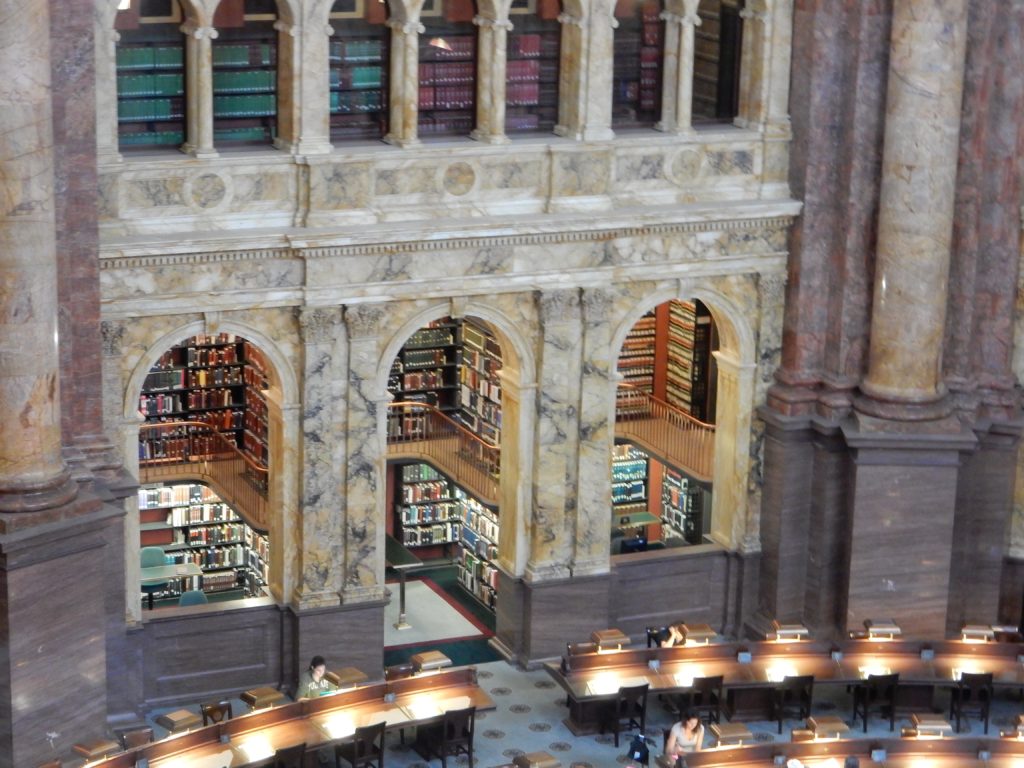 View of the arches of the Main Reading Room of the Library of Congress