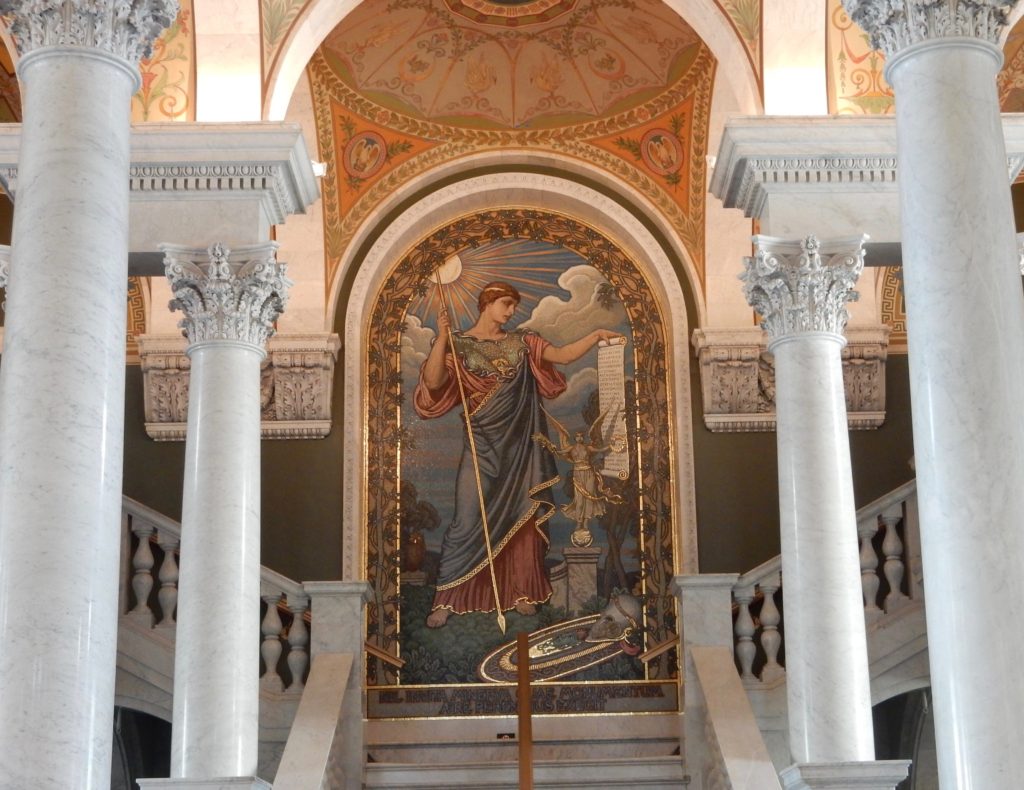 Mural at the top of the Steps to observe the Reading Room