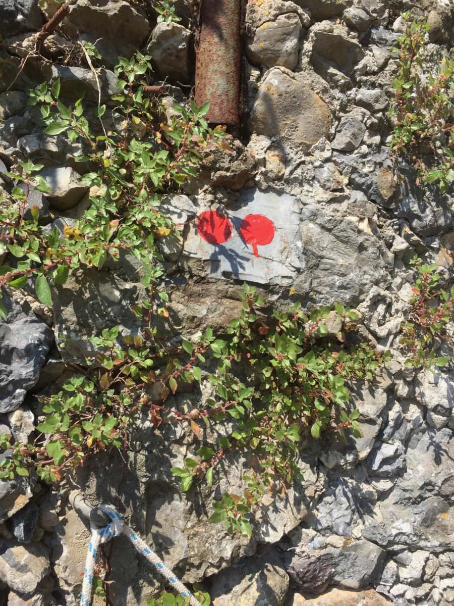 Trail markers, Portofino, Italy