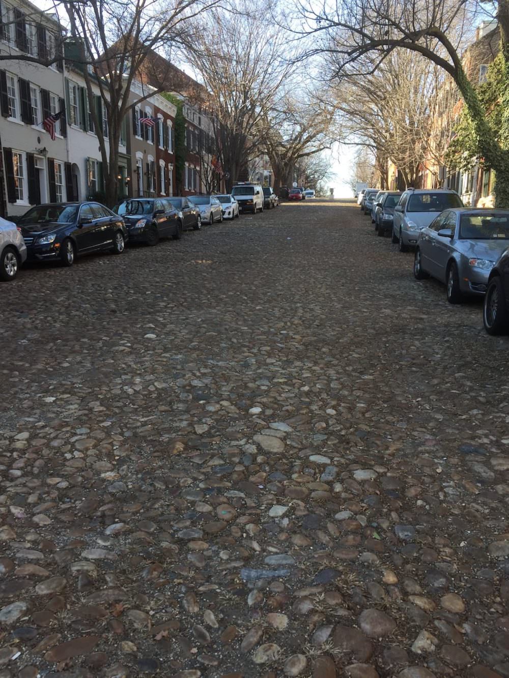 Cobblestone street of Captain's Row