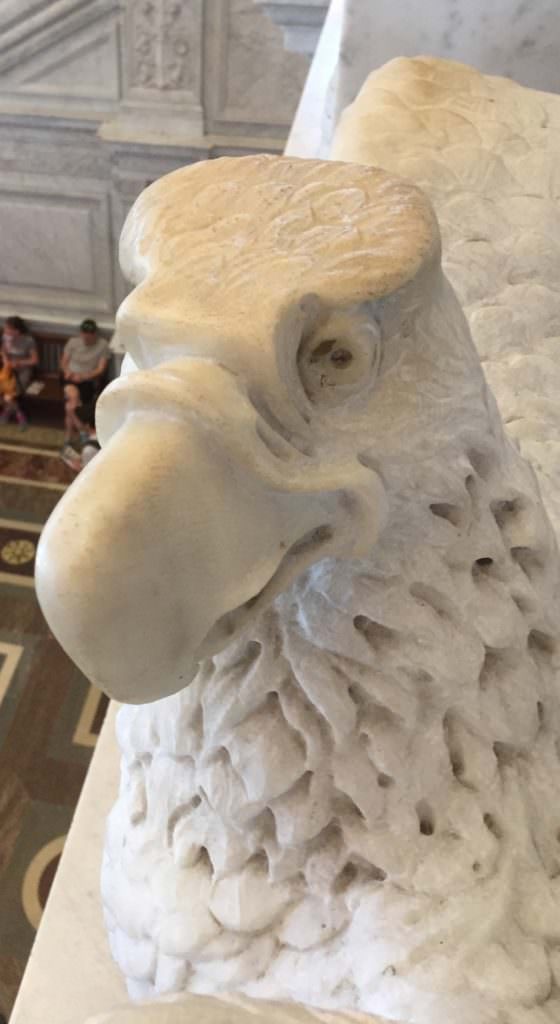 Carved marble Eagle on the staircase Library of Congress Staircase
