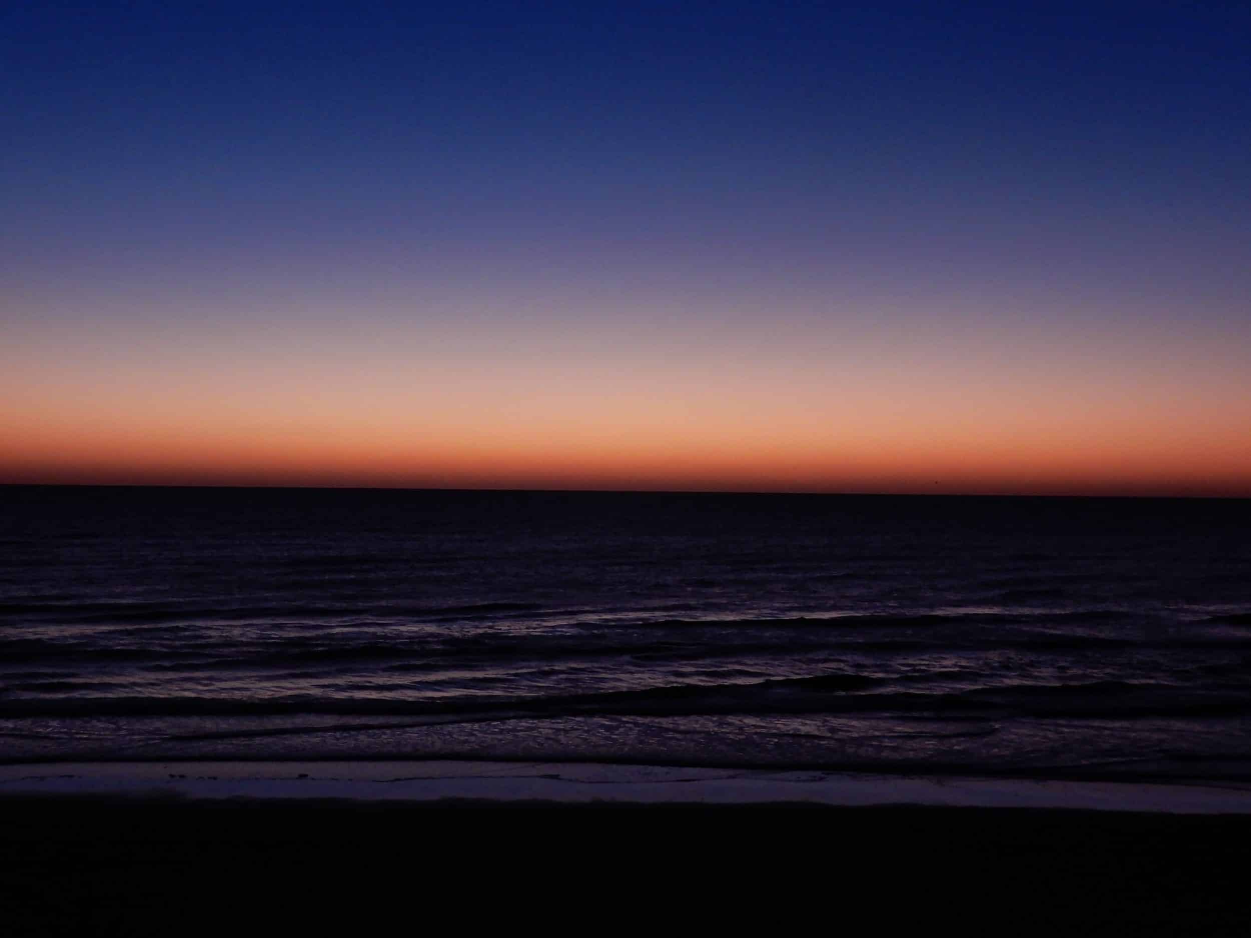 Red horizon, Sunset at Daytona Beach, Florida without light pollution
