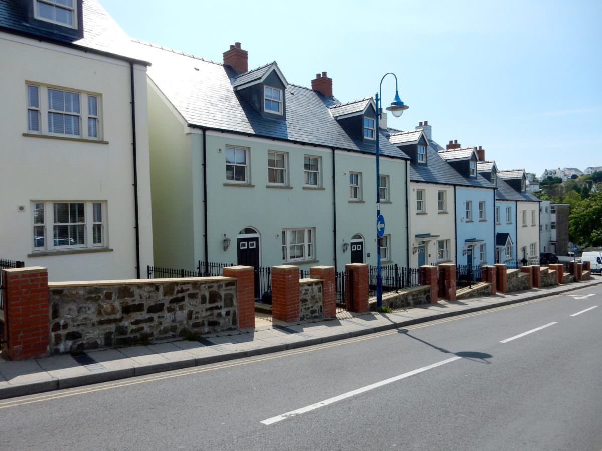 Sloping Street-colorful houses