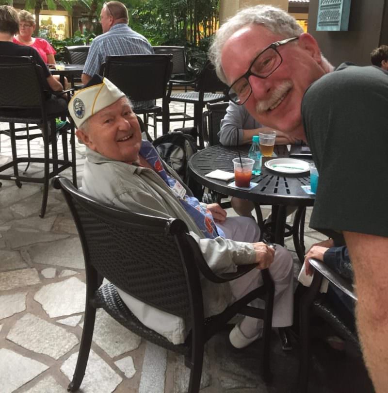 My husband thanking a Veteran with a great smile.